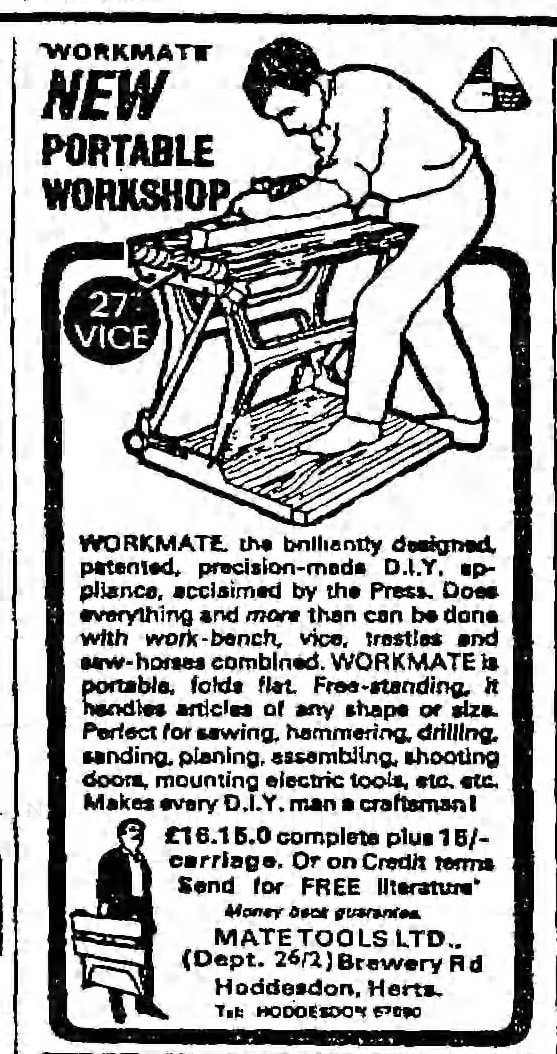 Vintage Print Ad 1984 Black & Decker Workmate 100 200 300 400