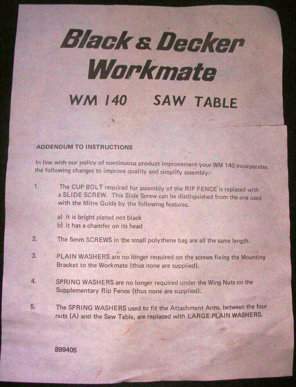 Black & Decker Workmate Saw Table WM140 - H-FRAME